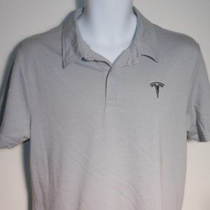 Tesla grey short sleeves company golf shirt